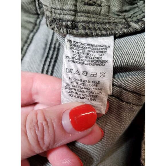 FREE PEOPLE Womens 31 Jeans Straight Leg Mid Rise Olive Green Distressed Denim - Picture 6 of 11